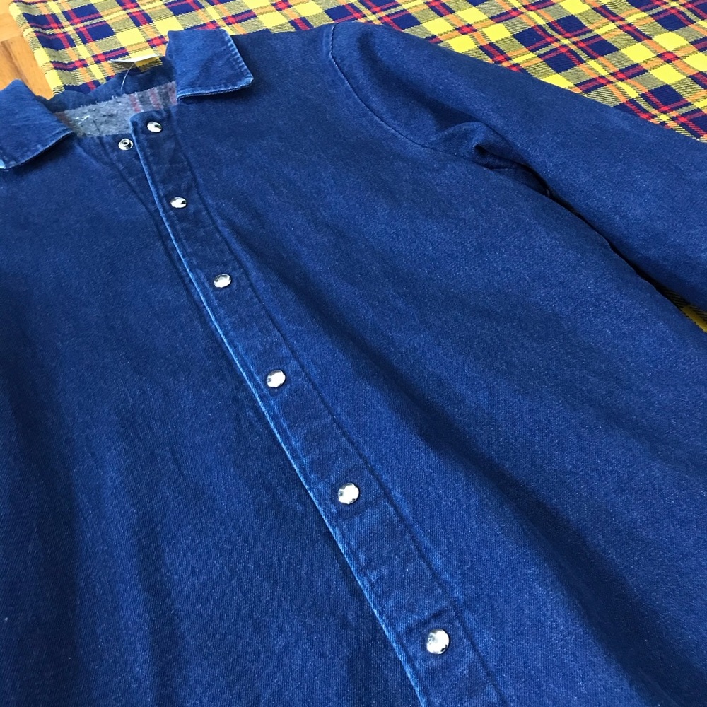 Vintage Blanket Lined Denim Snap Front Jacket - Picture 3 of 5